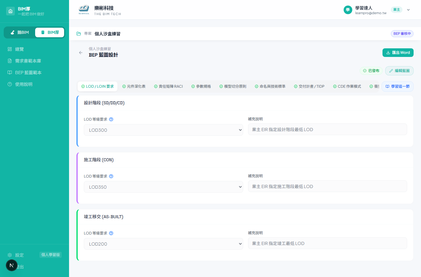 設計並發布 BEP 藍圖